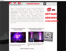 Tablet Screenshot of fiestasyeventosproducciones.com